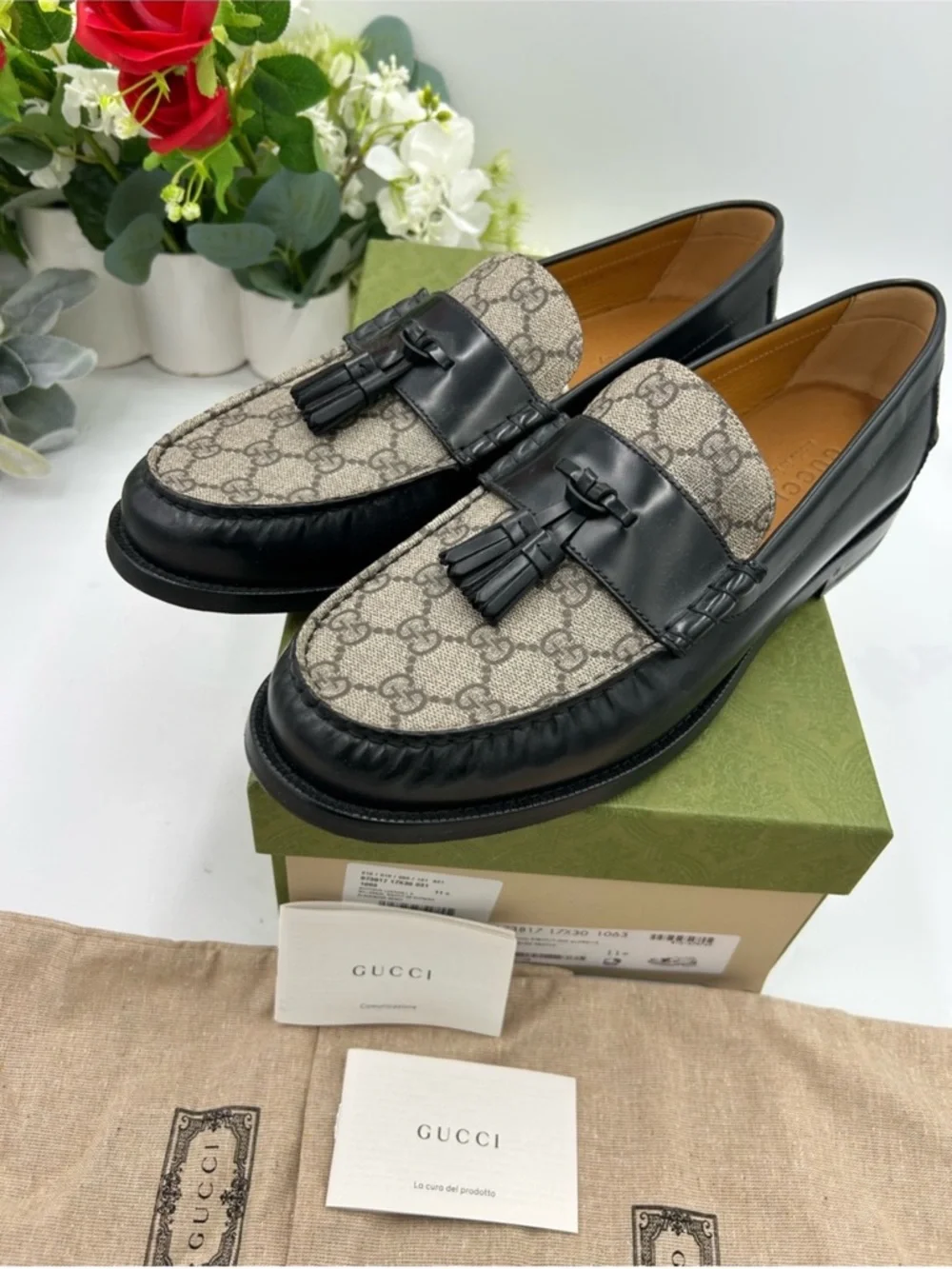 Men’s Gucci GG supreme Tasso loafer size 11.5 it’s 12 US made in Italy